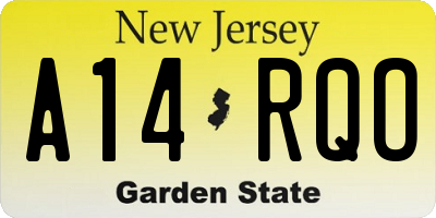 NJ license plate A14RQO
