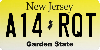 NJ license plate A14RQT