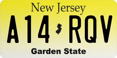 NJ license plate A14RQV