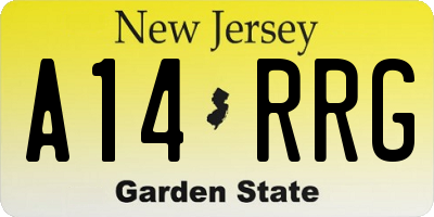 NJ license plate A14RRG