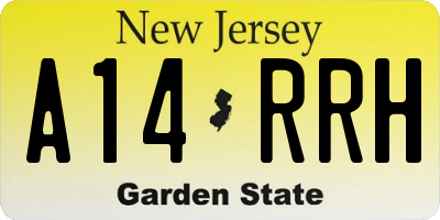 NJ license plate A14RRH