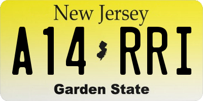 NJ license plate A14RRI