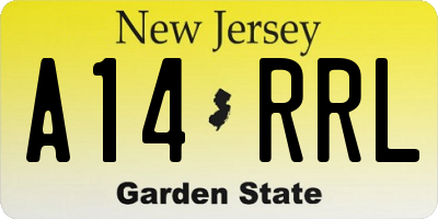 NJ license plate A14RRL