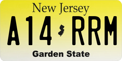 NJ license plate A14RRM