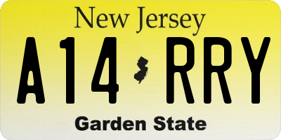 NJ license plate A14RRY