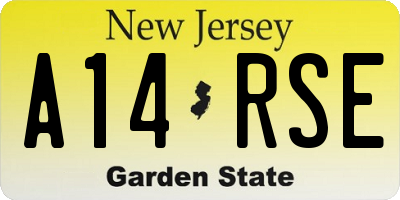 NJ license plate A14RSE