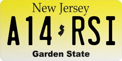 NJ license plate A14RSI