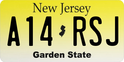 NJ license plate A14RSJ