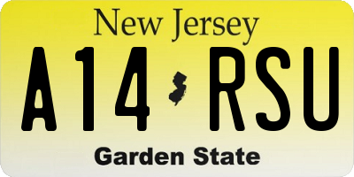 NJ license plate A14RSU