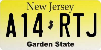 NJ license plate A14RTJ