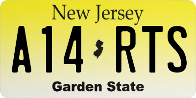 NJ license plate A14RTS