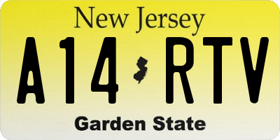 NJ license plate A14RTV