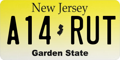 NJ license plate A14RUT