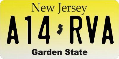 NJ license plate A14RVA