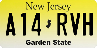 NJ license plate A14RVH