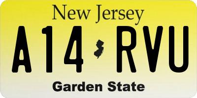 NJ license plate A14RVU