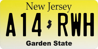 NJ license plate A14RWH
