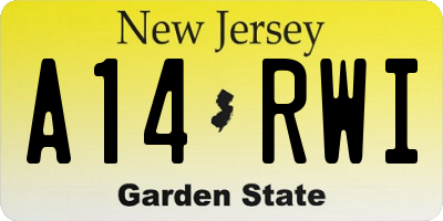 NJ license plate A14RWI