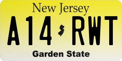 NJ license plate A14RWT
