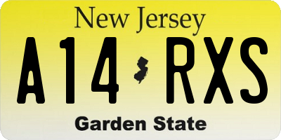 NJ license plate A14RXS