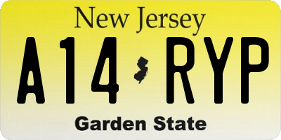 NJ license plate A14RYP