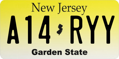 NJ license plate A14RYY