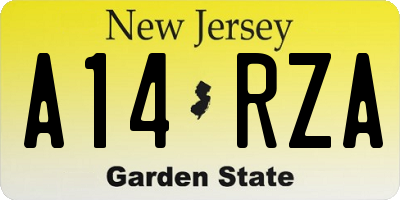 NJ license plate A14RZA