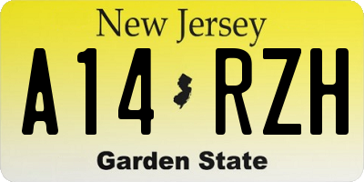 NJ license plate A14RZH