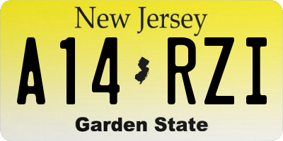 NJ license plate A14RZI