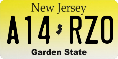 NJ license plate A14RZO
