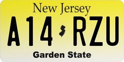 NJ license plate A14RZU