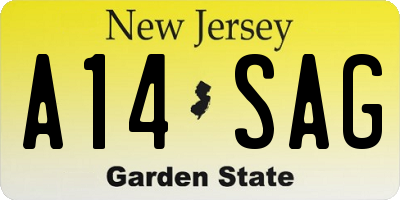 NJ license plate A14SAG