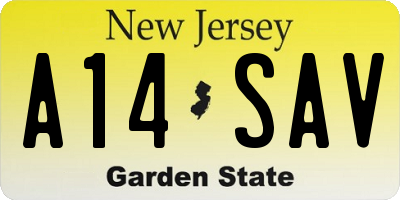 NJ license plate A14SAV