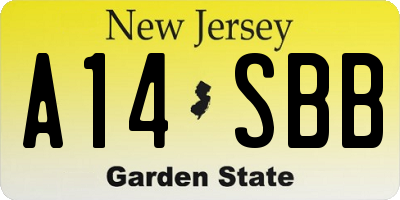 NJ license plate A14SBB