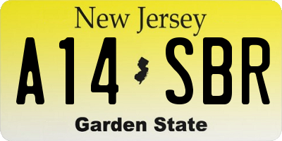 NJ license plate A14SBR