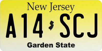 NJ license plate A14SCJ