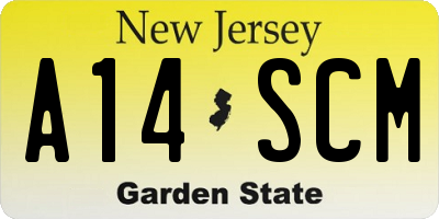 NJ license plate A14SCM