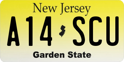 NJ license plate A14SCU