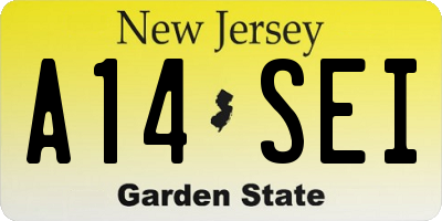 NJ license plate A14SEI