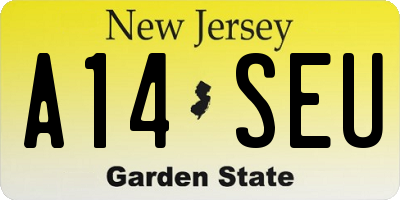 NJ license plate A14SEU