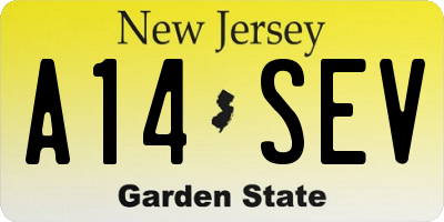 NJ license plate A14SEV