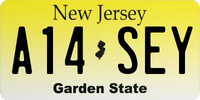 NJ license plate A14SEY