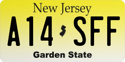 NJ license plate A14SFF