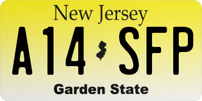 NJ license plate A14SFP