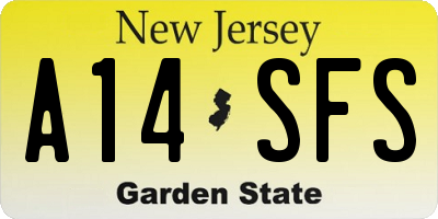 NJ license plate A14SFS