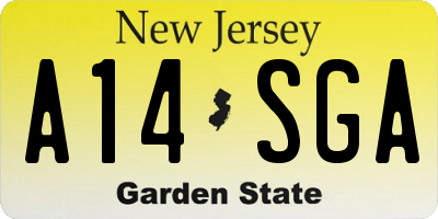 NJ license plate A14SGA