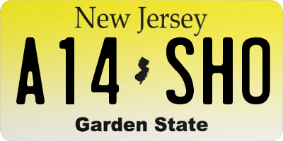 NJ license plate A14SHO