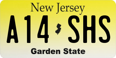 NJ license plate A14SHS