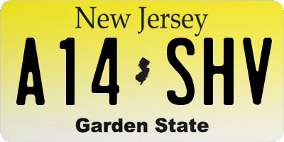 NJ license plate A14SHV