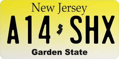 NJ license plate A14SHX